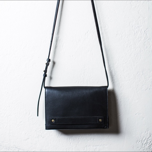 Black Leather Madewell Morgan Crossbody/clutch - Picture 2 of 6